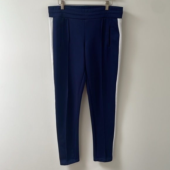 Aritzia Babaton TNA Navy Blue White Stripe Tuxedo Pant track jogger, sz M (S) - Picture 4 of 14